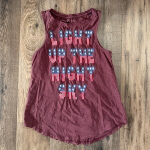 Lucky Brand Fourth of July tank with Patriotic Lettering